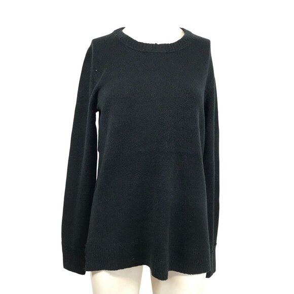 J. CREW - WOMEN'S SMALL - BLACK LONG SLEEVE ROUND NECK ACRYLIC PULLOVER SWEATER - Picture 1 of 5